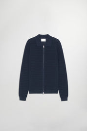 Gustav Long Sleeve Full Zip Sweater In Navy Blue From NN.07