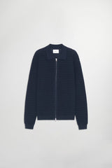 Gustav Long Sleeve Zip Sweater - Navy Blue | NN.07