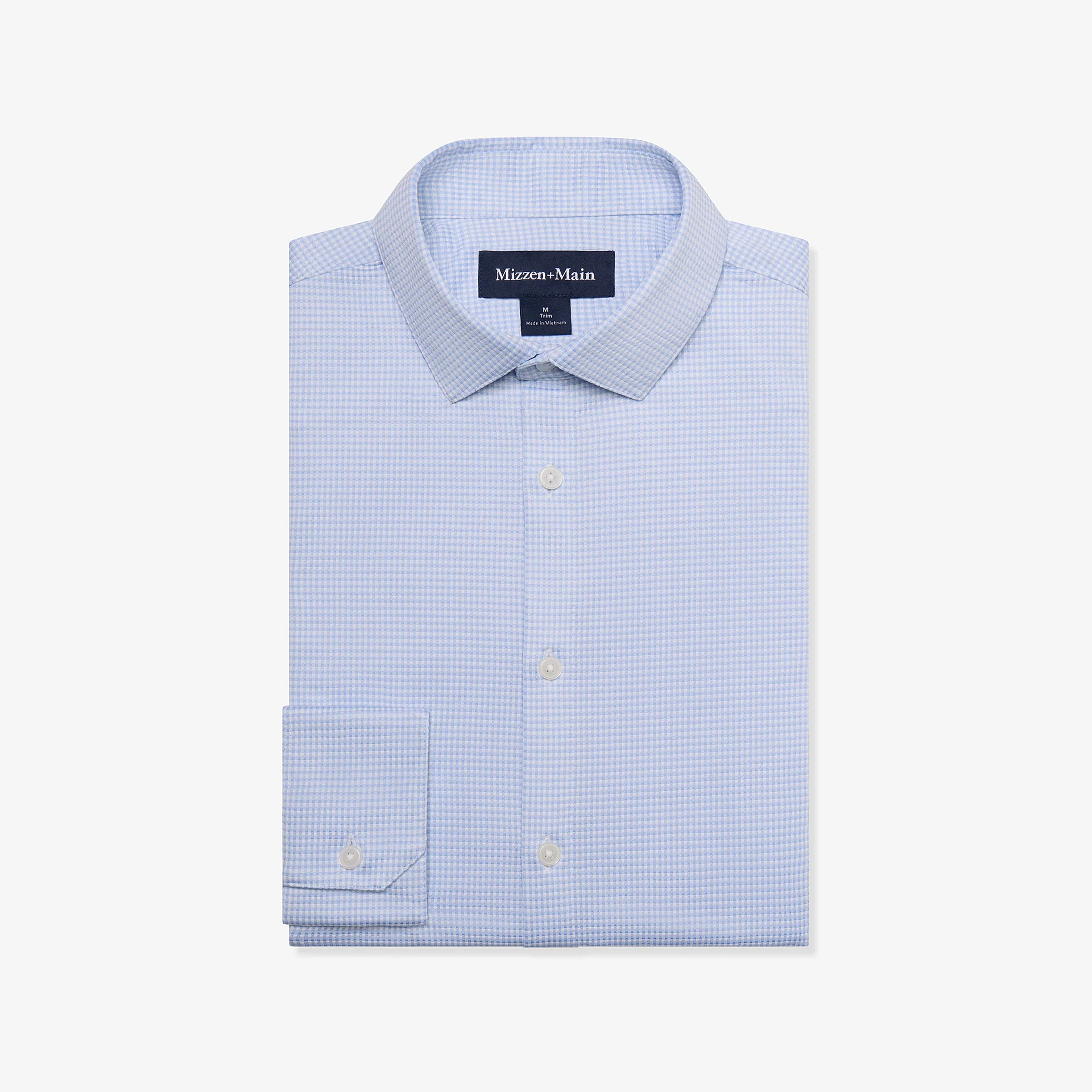 Halyard No Tuck Dress Shirt Cloud Blue Peter Gingham Mizzen+Main