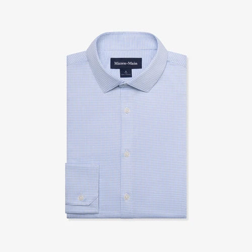 Halyard No Tuck Dress Shirt Cloud Blue Peter Gingham Mizzen+Main