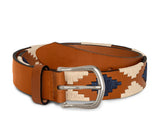 The Barker Belt - Chestnut/Dune/Navy | Holderness & Bourne