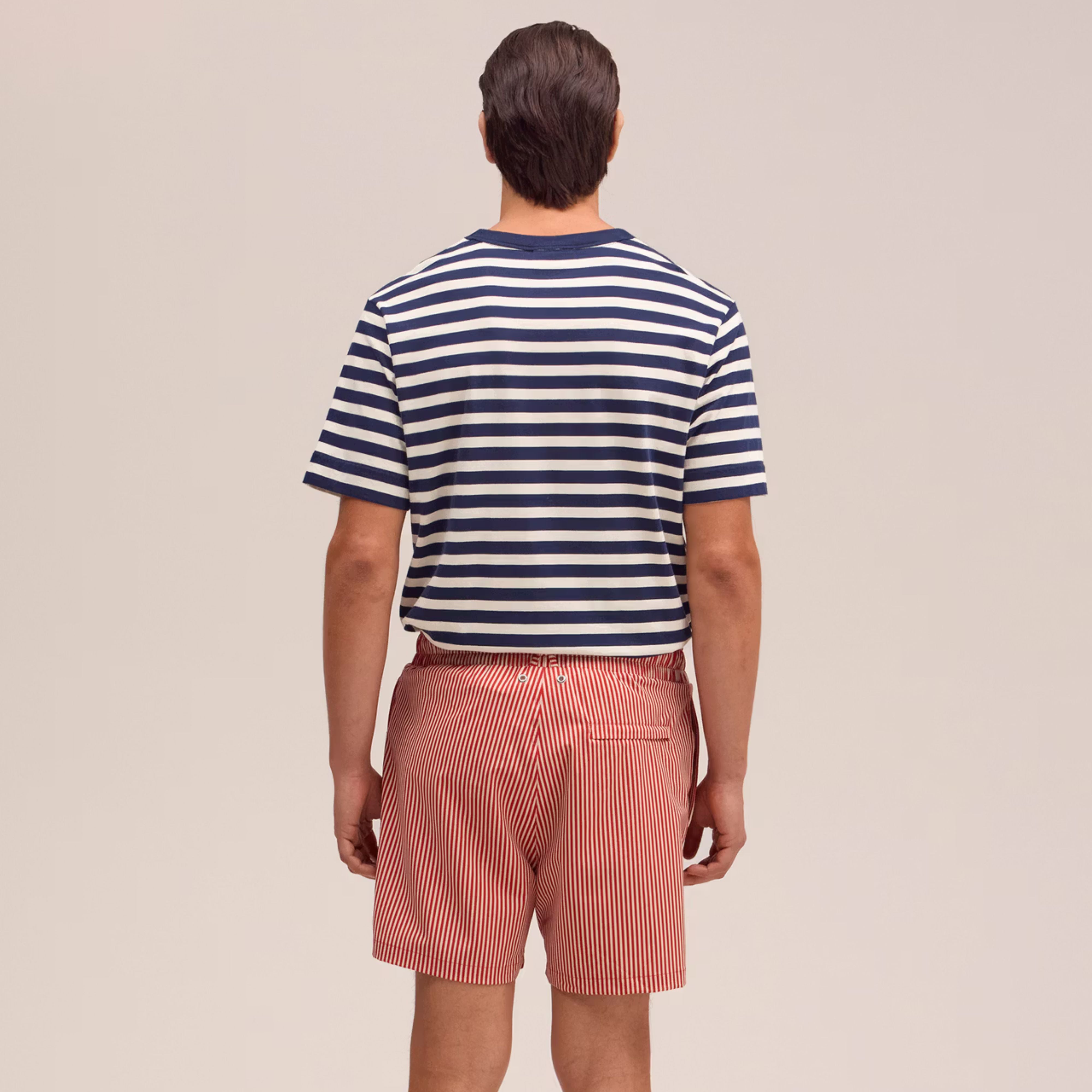 Holiday Drawstring Swimshorts Red Stripe NN.07