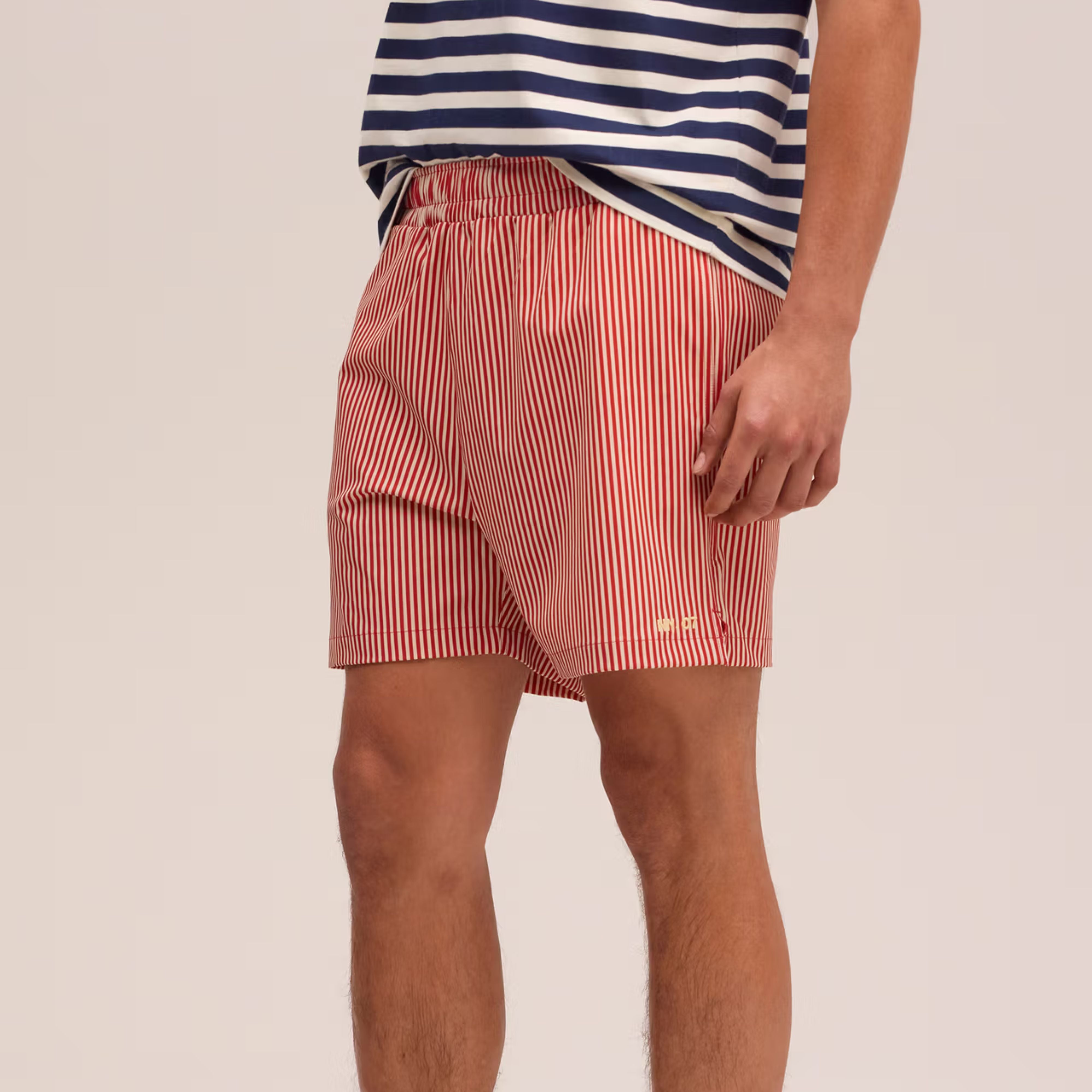 Holiday Drawstring Swimshorts Red Stripe NN.07