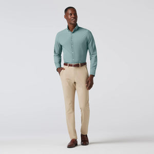 Hunter Green Straton Check Leeward Dress Shirt Mizzen and Main 