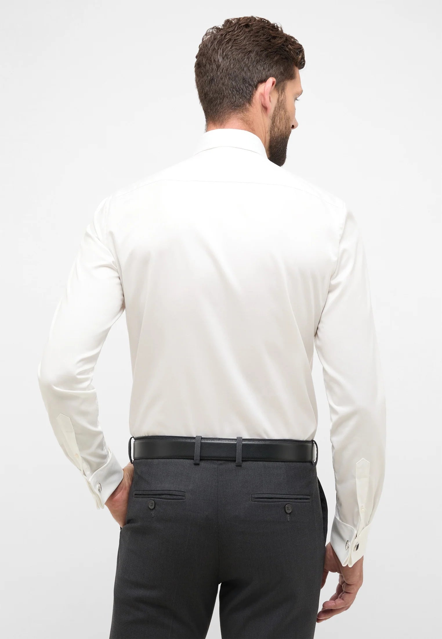 Ivory Slim Fit Dress Shirt | Eterna Q. Contrary Ivory Slim Fit Dress Shirt | Eterna Q. Contrary