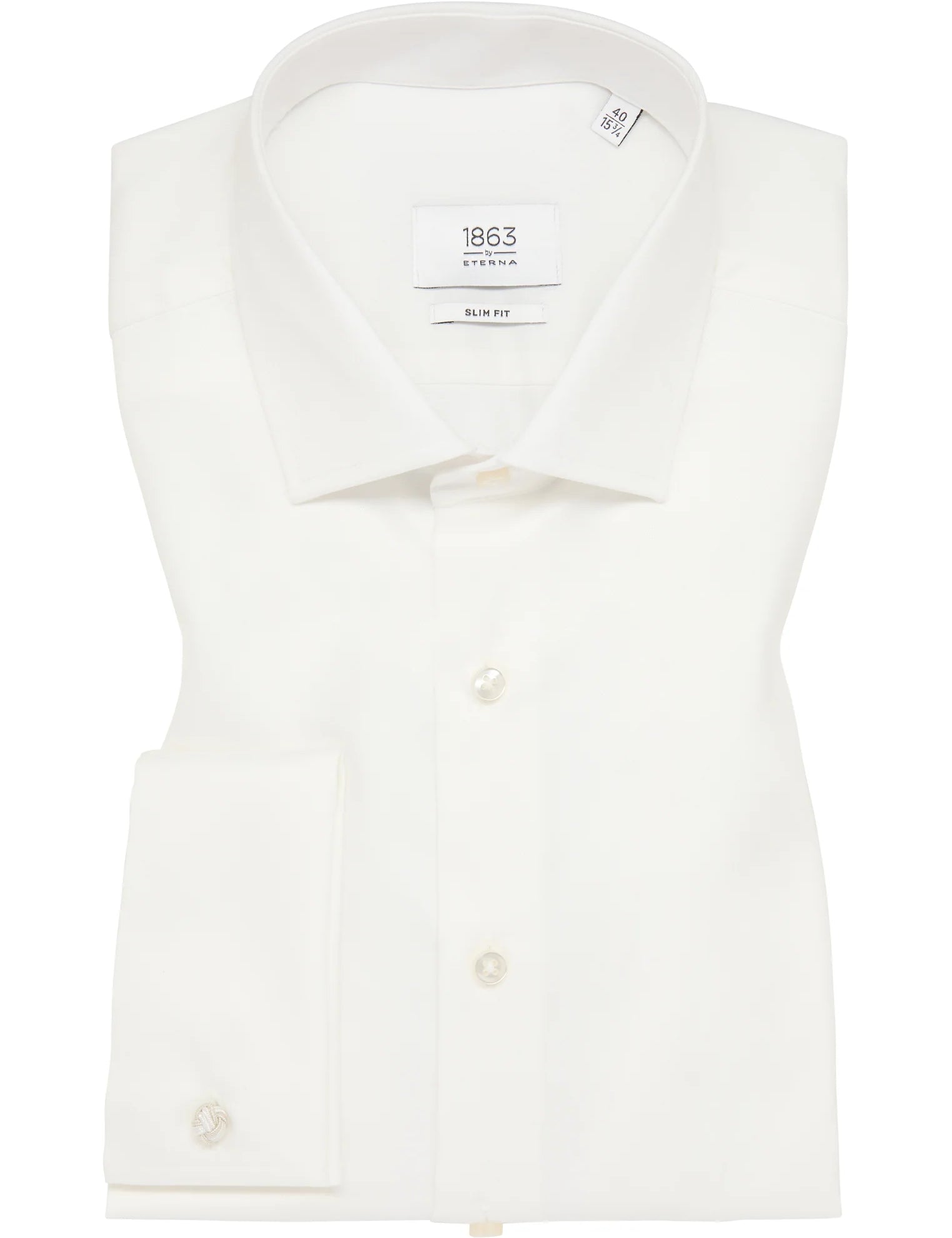 Ivory Slim Fit Dress Shirt 1863 by Eterna Folded View