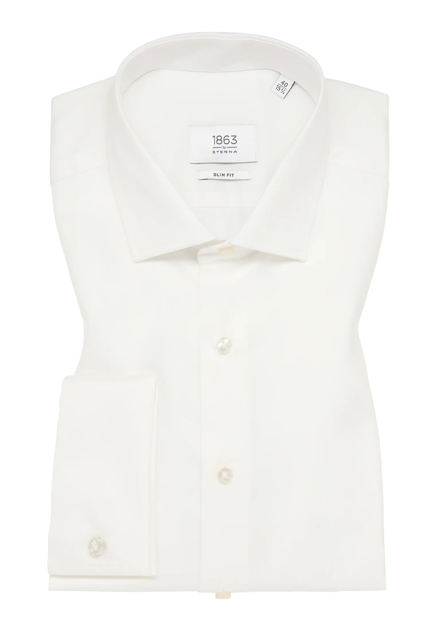 Ivory Slim Fit Dress Shirt | Eterna Q. Contrary Ivory Slim Fit Dress Shirt | Eterna Q. Contrary