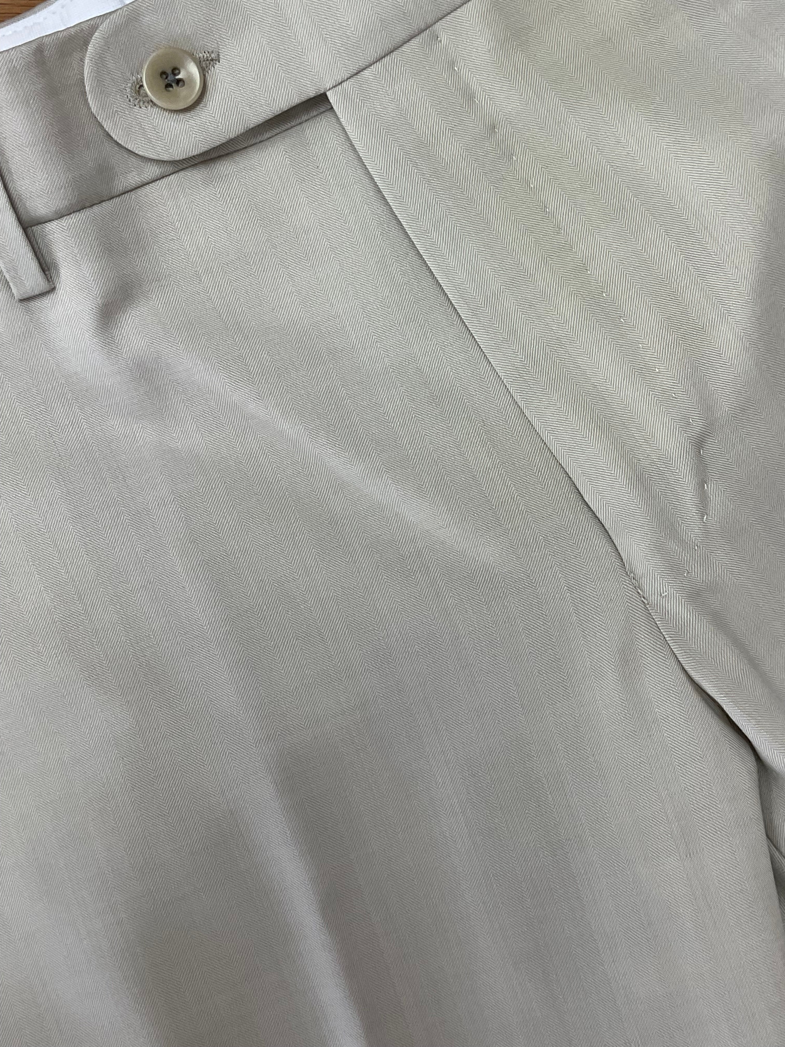 Ivory Herringbone Dress Pant - Houston Fit | Ballin