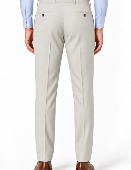 Ivory Herringbone Houston Ballin Dress Pant