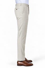 Ivory Herringbone Houston Ballin Dress Pant
