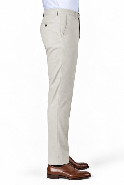 Ivory Herringbone Houston Ballin Dress Pant