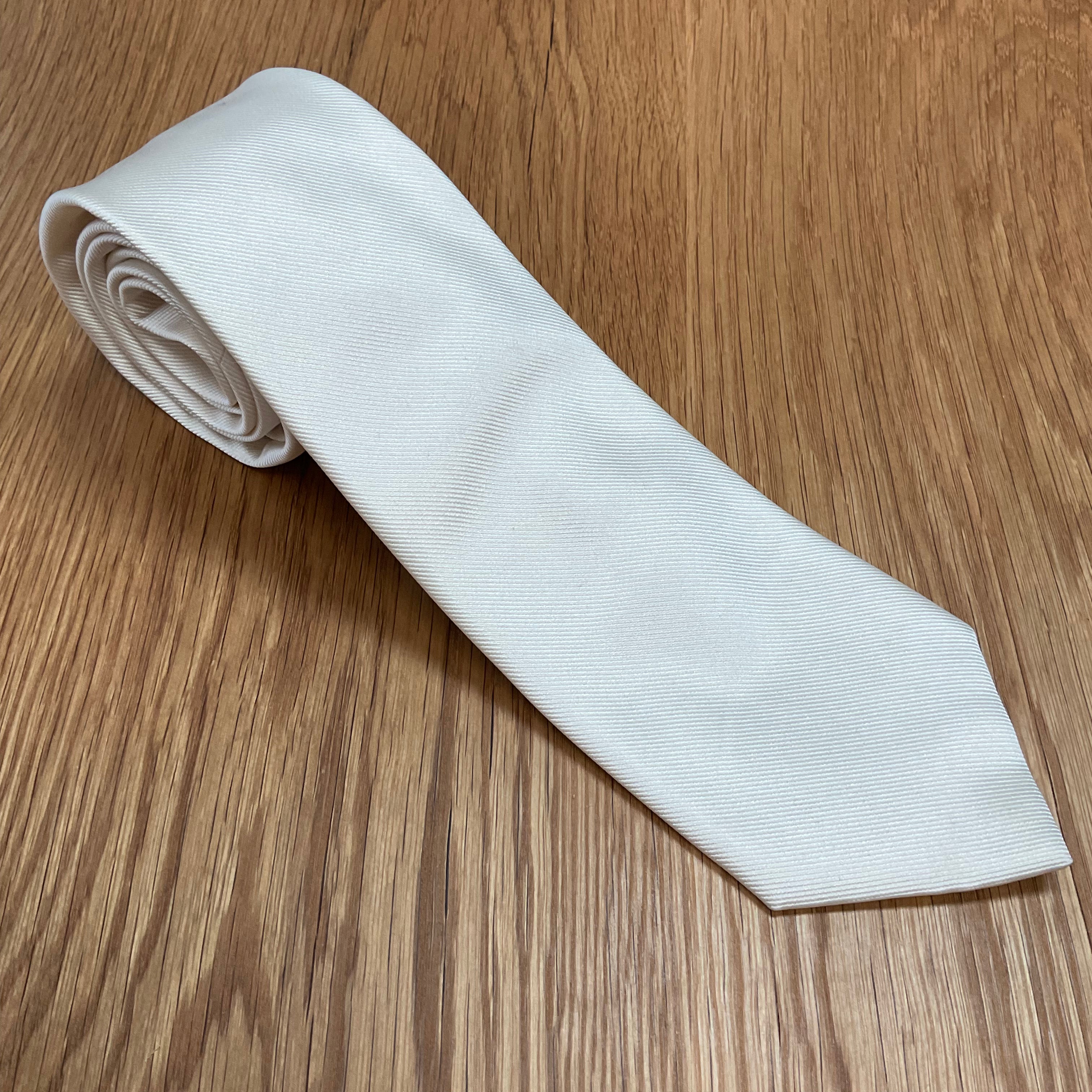 Ivory Micro Twill Silk Tie Q. Contrary