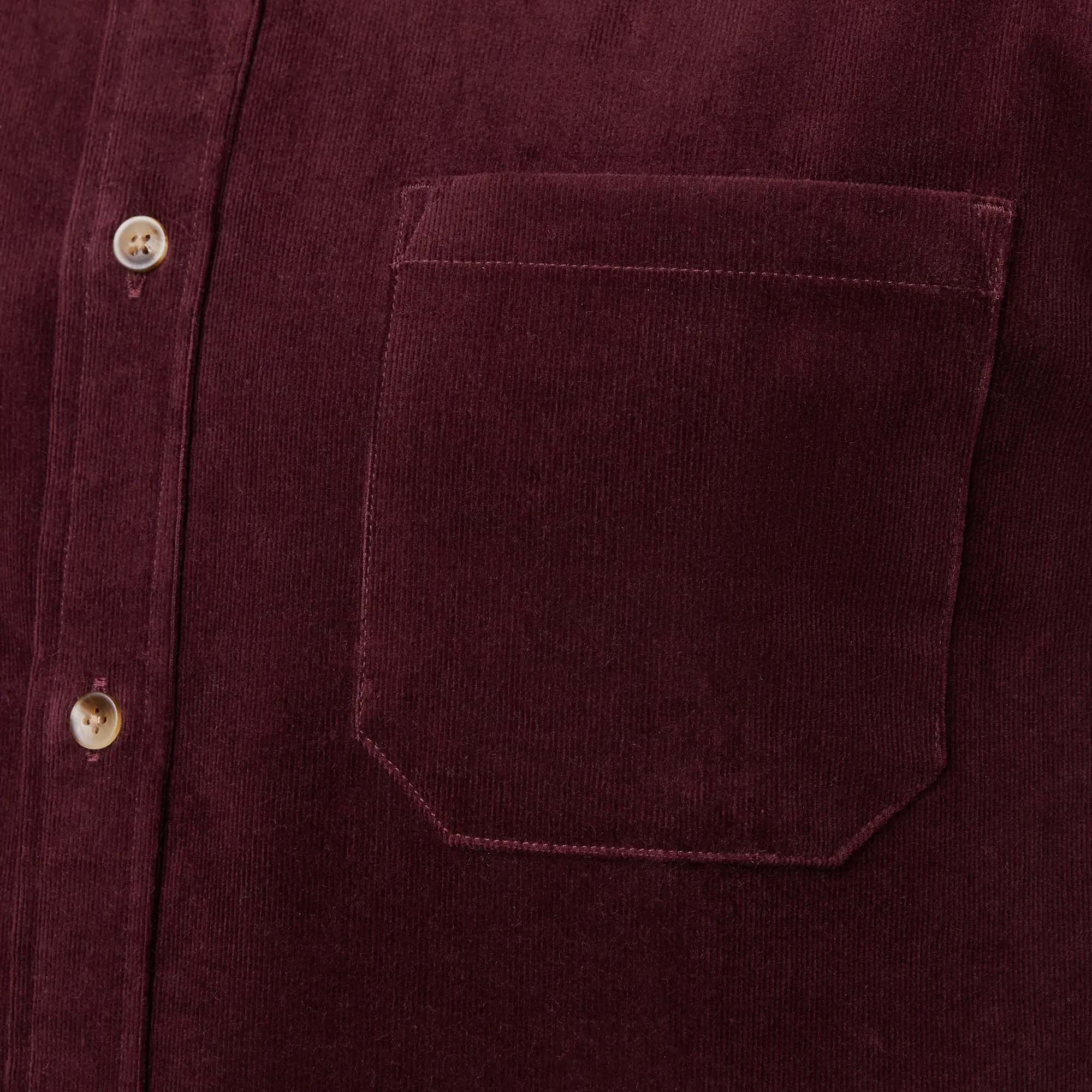 Jackson Corduroy Shirt Wine Mizzen + Main