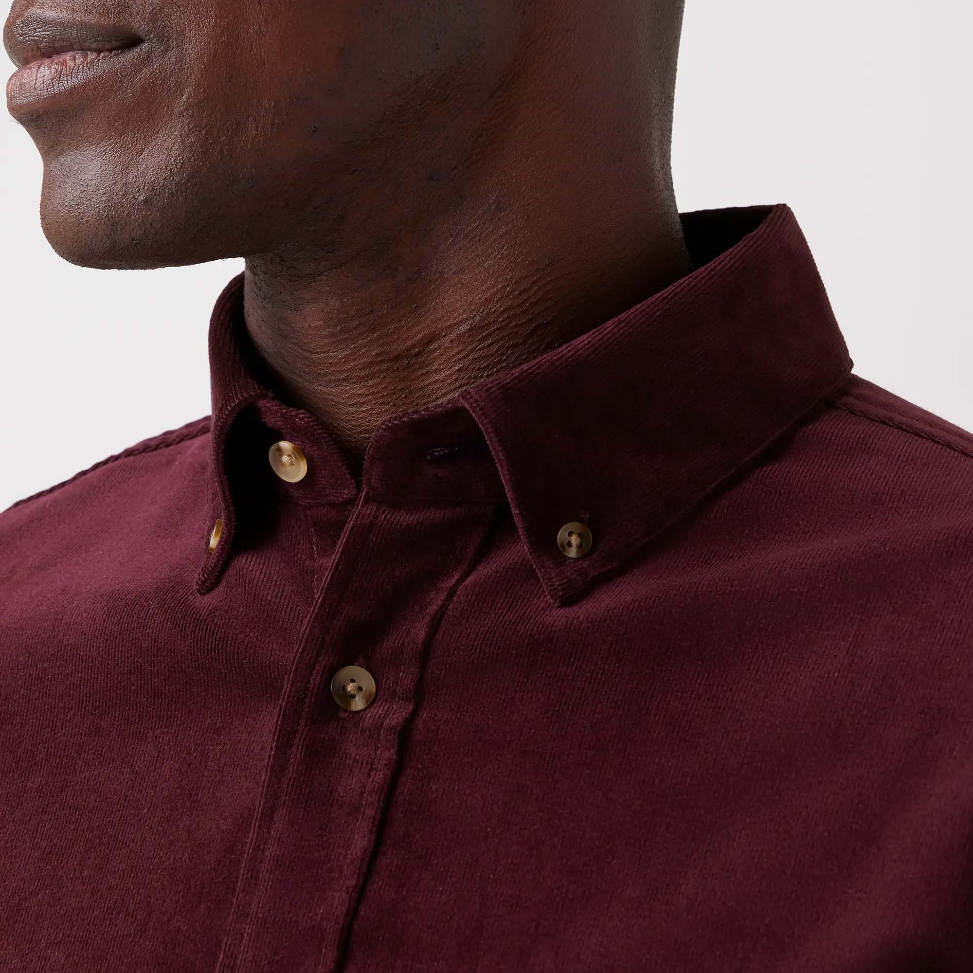 Jackson Corduroy Shirt Wine Mizzen + Main