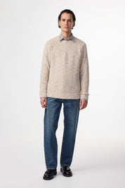 Jacobo Boucle Yarn Sweater In White Pepper From NN.07