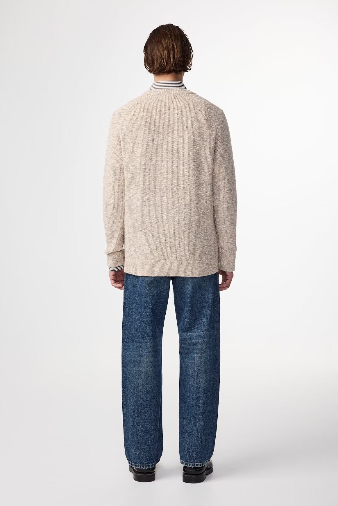 Jacobo Boucle Yarn Sweater In White Pepper From NN.07