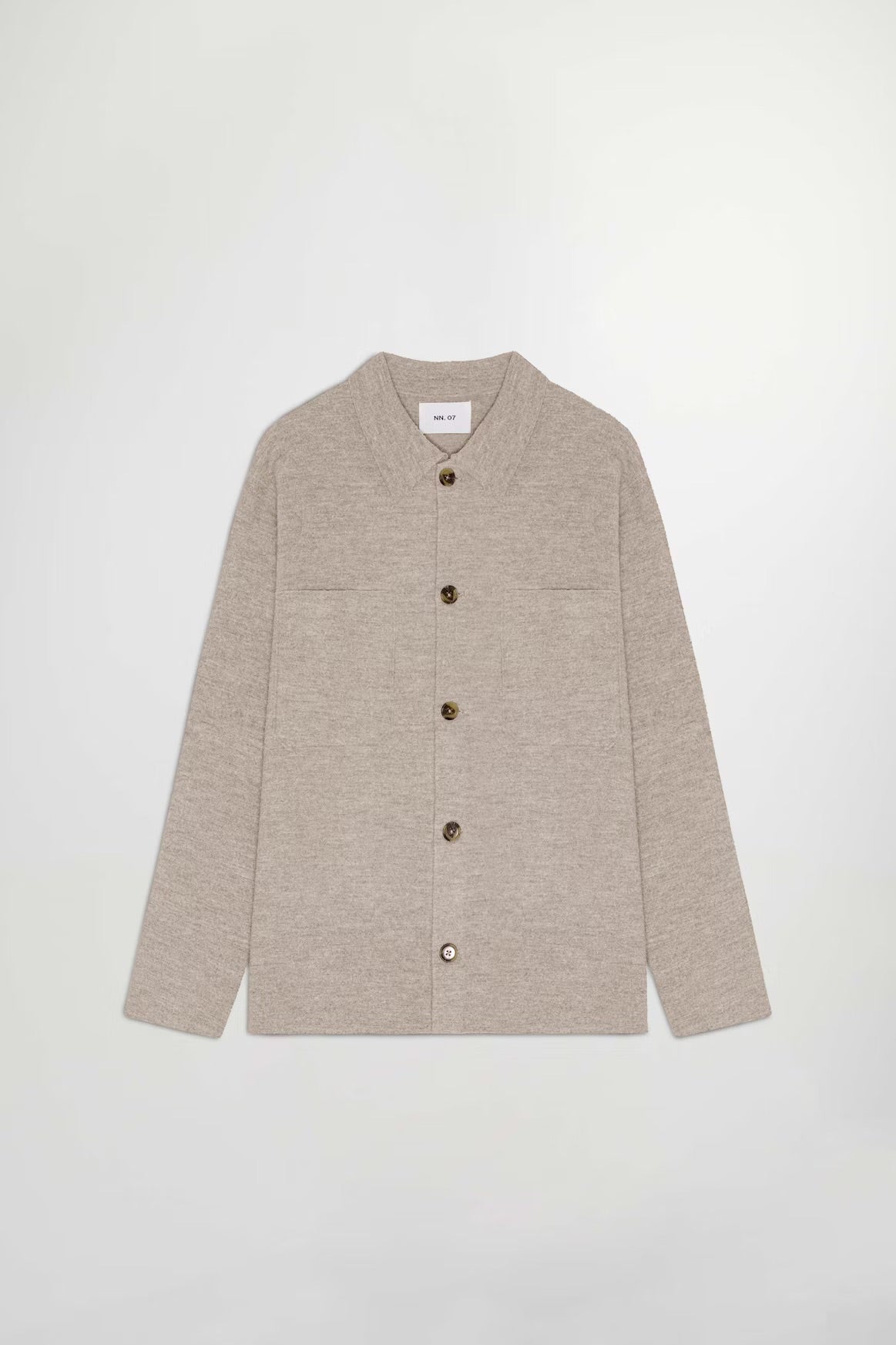 Jonas Boiled Wool Overshirt In Khaki Beige From NN.07