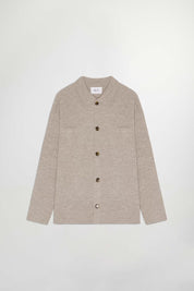 Jonas Boiled Wool Overshirt In Khaki Beige From NN.07