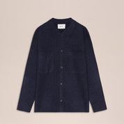 Jonas Boiled Merino Wool Overshirt Navy Blue NN.07
