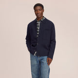 Jonas Boiled Merino Wool Overshirt - Navy Blue | NN.07
