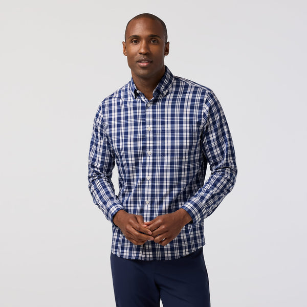 Kennedy Shirt Midnight Navy Beckett Plaid | Mizzen+Main – Q. Contrary