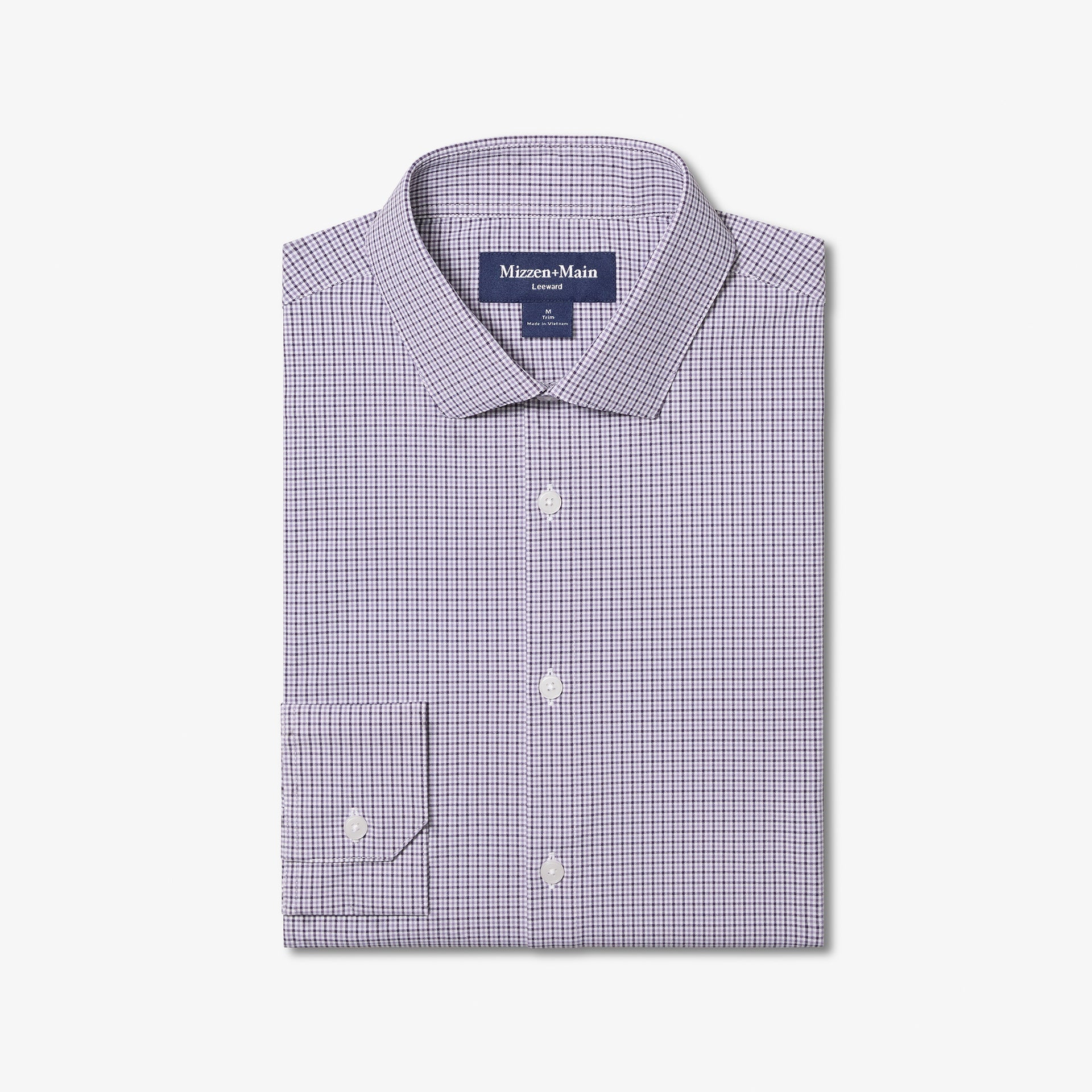 Leeward Dress Shirt Purple Dusk Sam Plaid Mizzen+Main