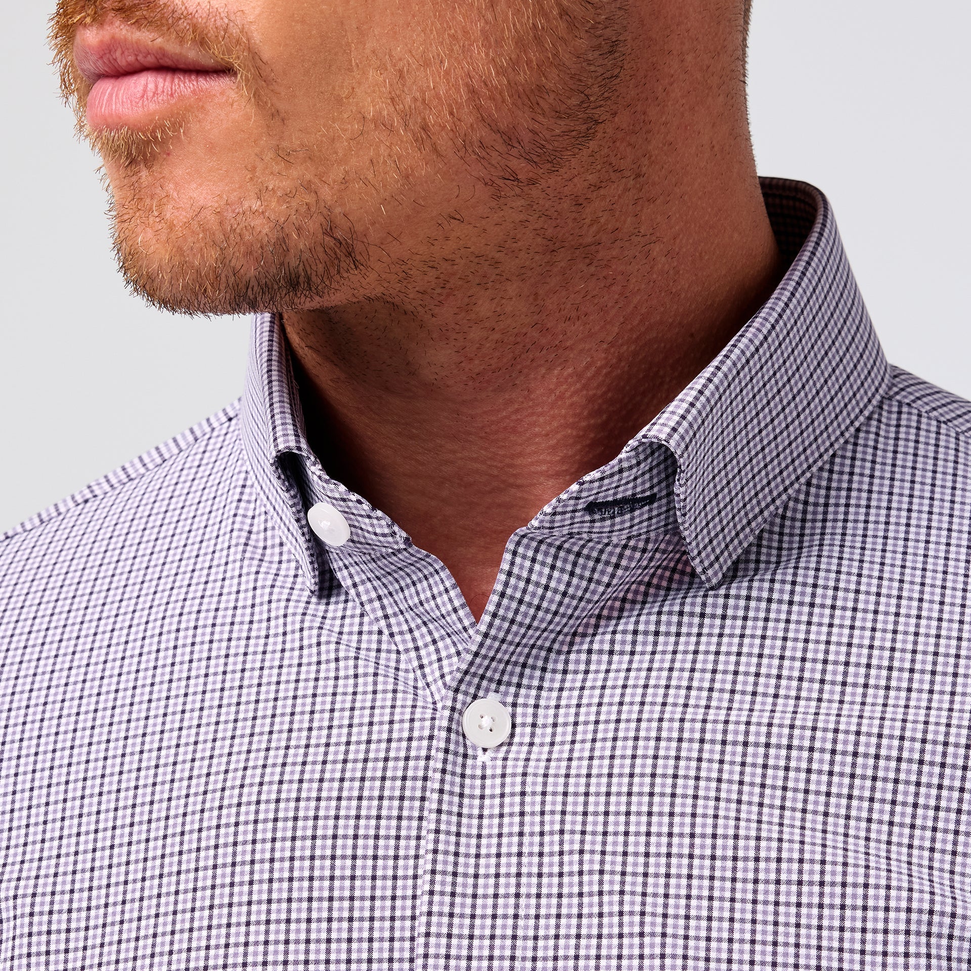 Leeward Dress Shirt Purple Dusk Sam Plaid Mizzen+Main