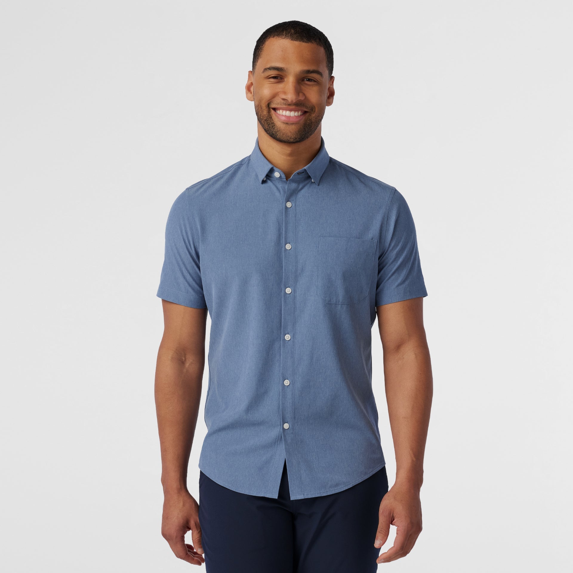 Leeward Short Sleeve Coastal Fjord Heather Mizzen+Main