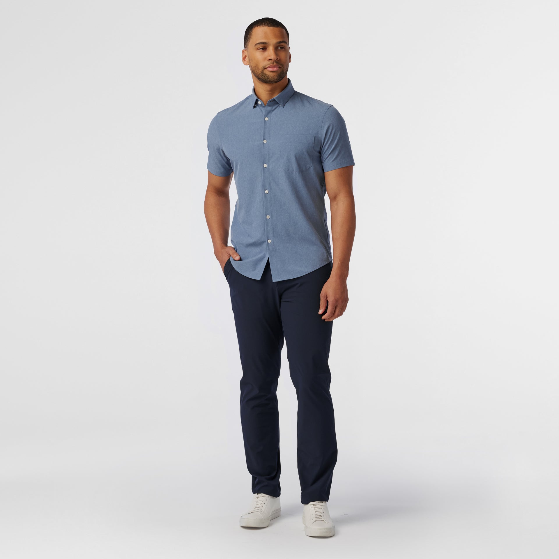 Leeward Short Sleeve Coastal Fjord Heather Mizzen+Main
