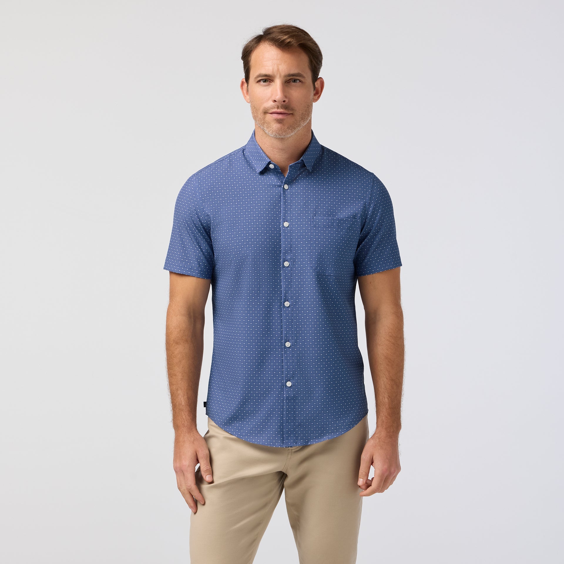 Leeward Short Sleeve Coastal Fjord Medallion Print Mizzen+Main