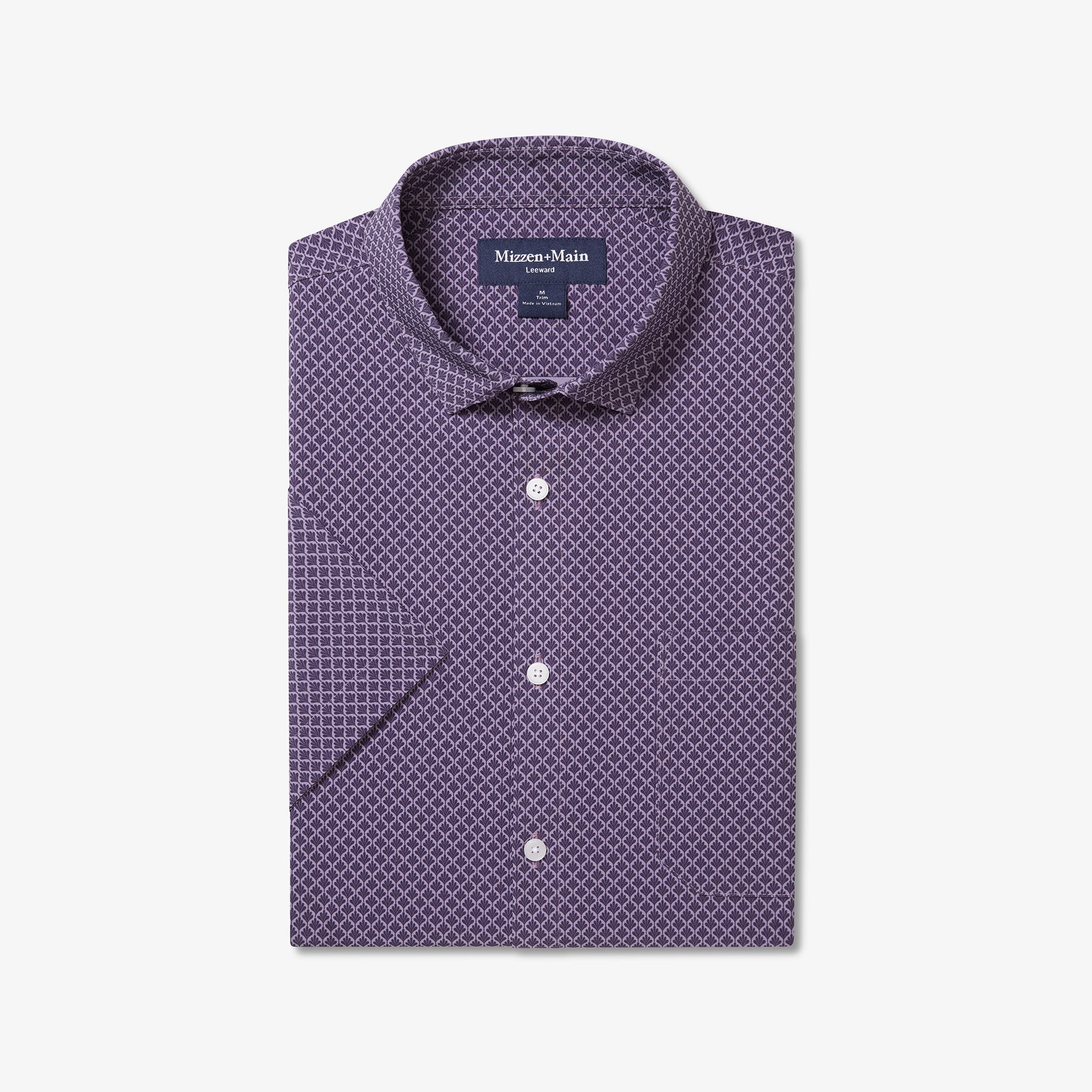 Leeward Short Sleeve Passion Purple Palm Shadow Mizzen+Main