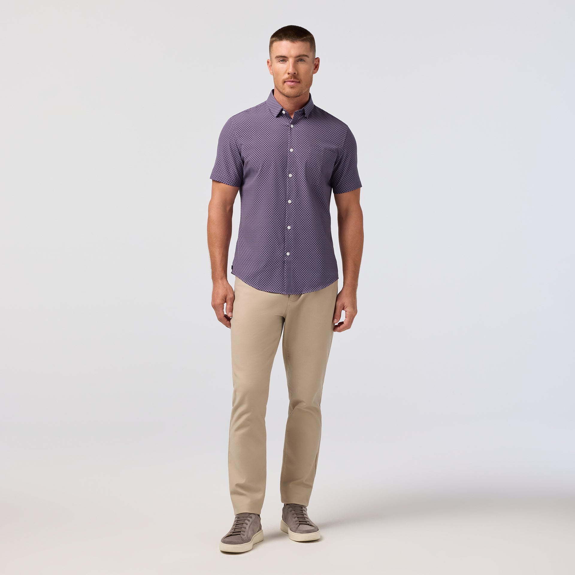 Leeward Short Sleeve Passion Purple Palm Shadow Mizzen+Main