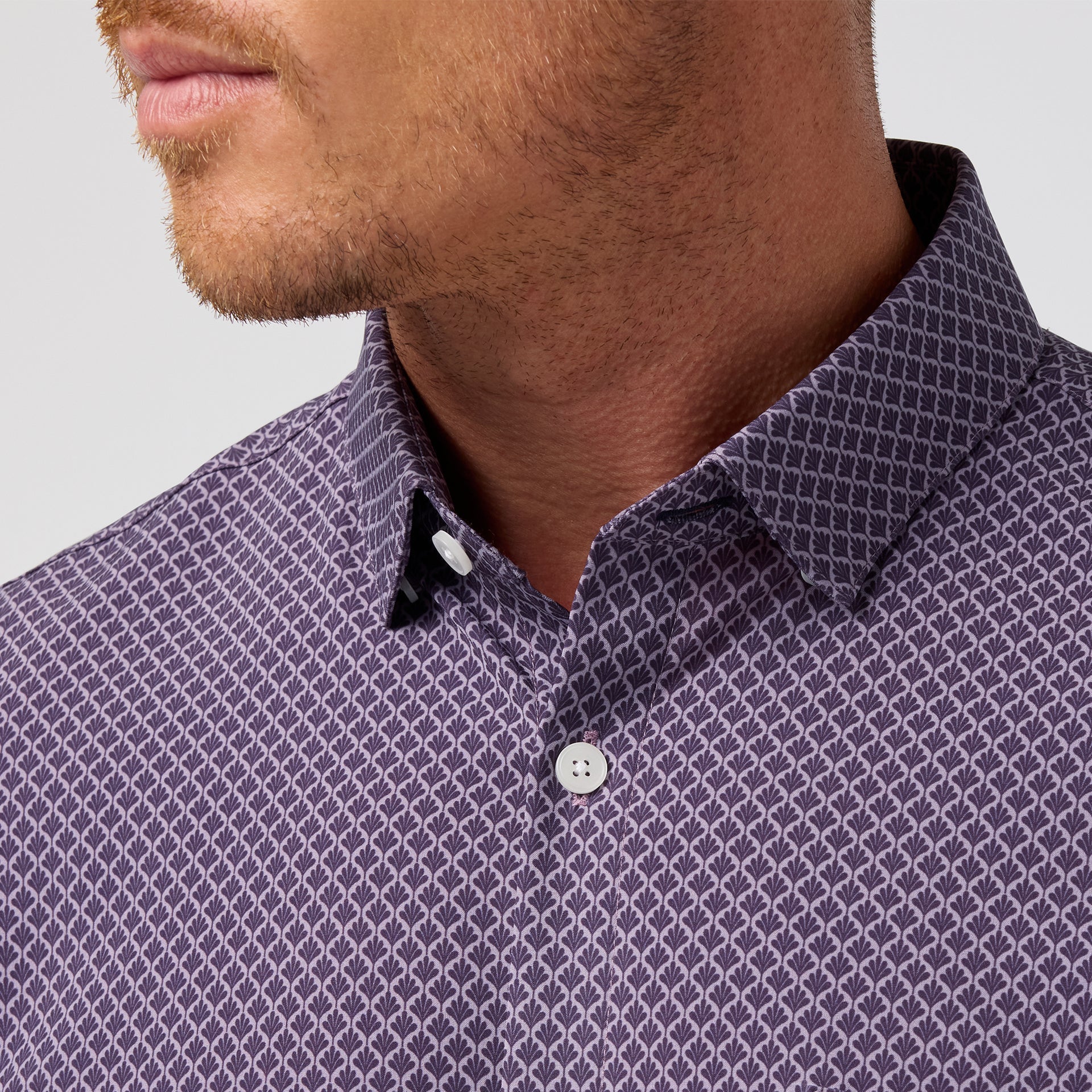 Leeward Short Sleeve Passion Purple Palm Shadow Mizzen+Main