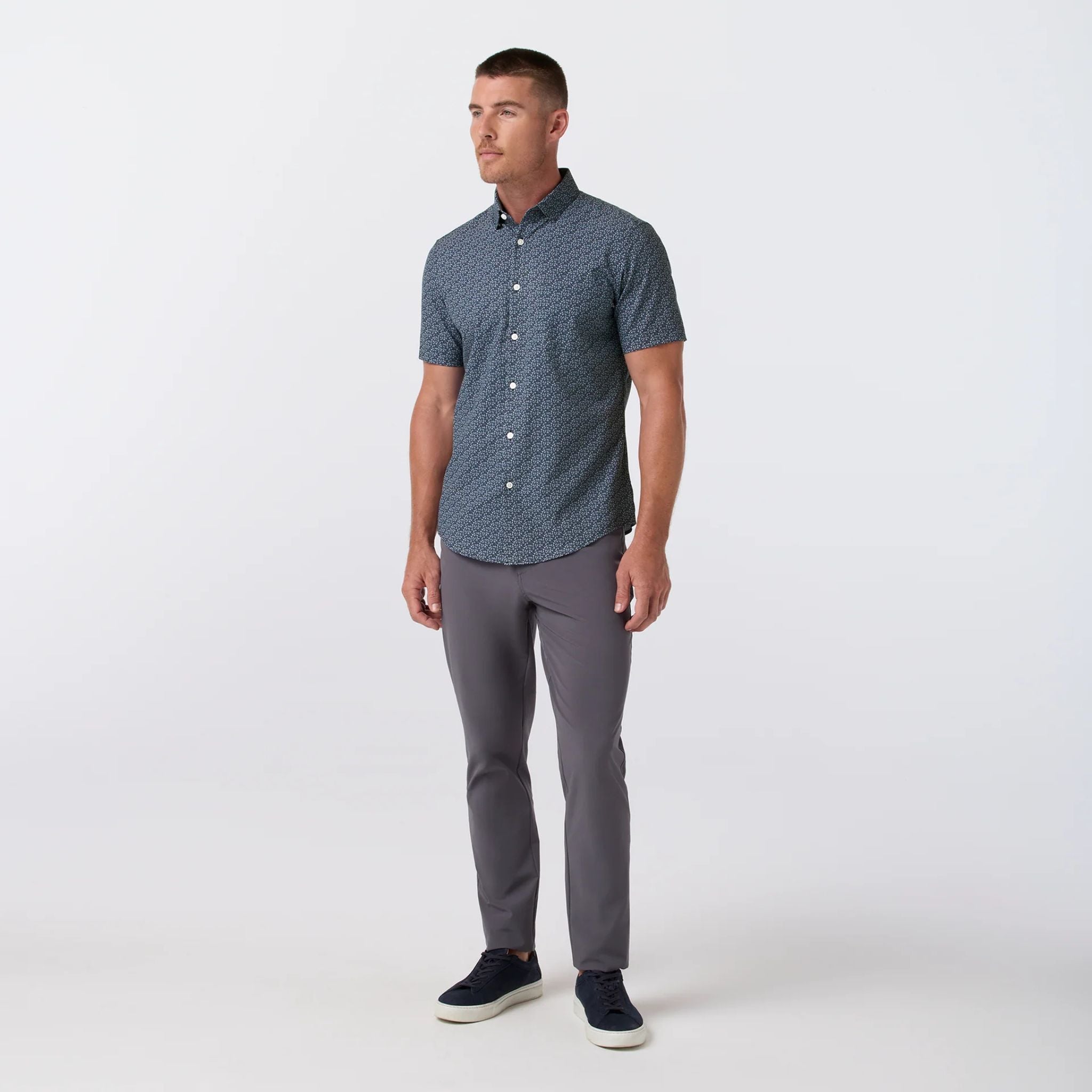 Leeward Short Sleeve Navy Ditsy Mizzen+Main