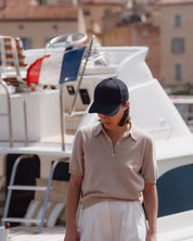Legacy Structured Linen Cap Deep Sea NavyVarsity Headwear