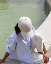 Legacy Structured Linen Cap Hampton Beige Varsity Headwear