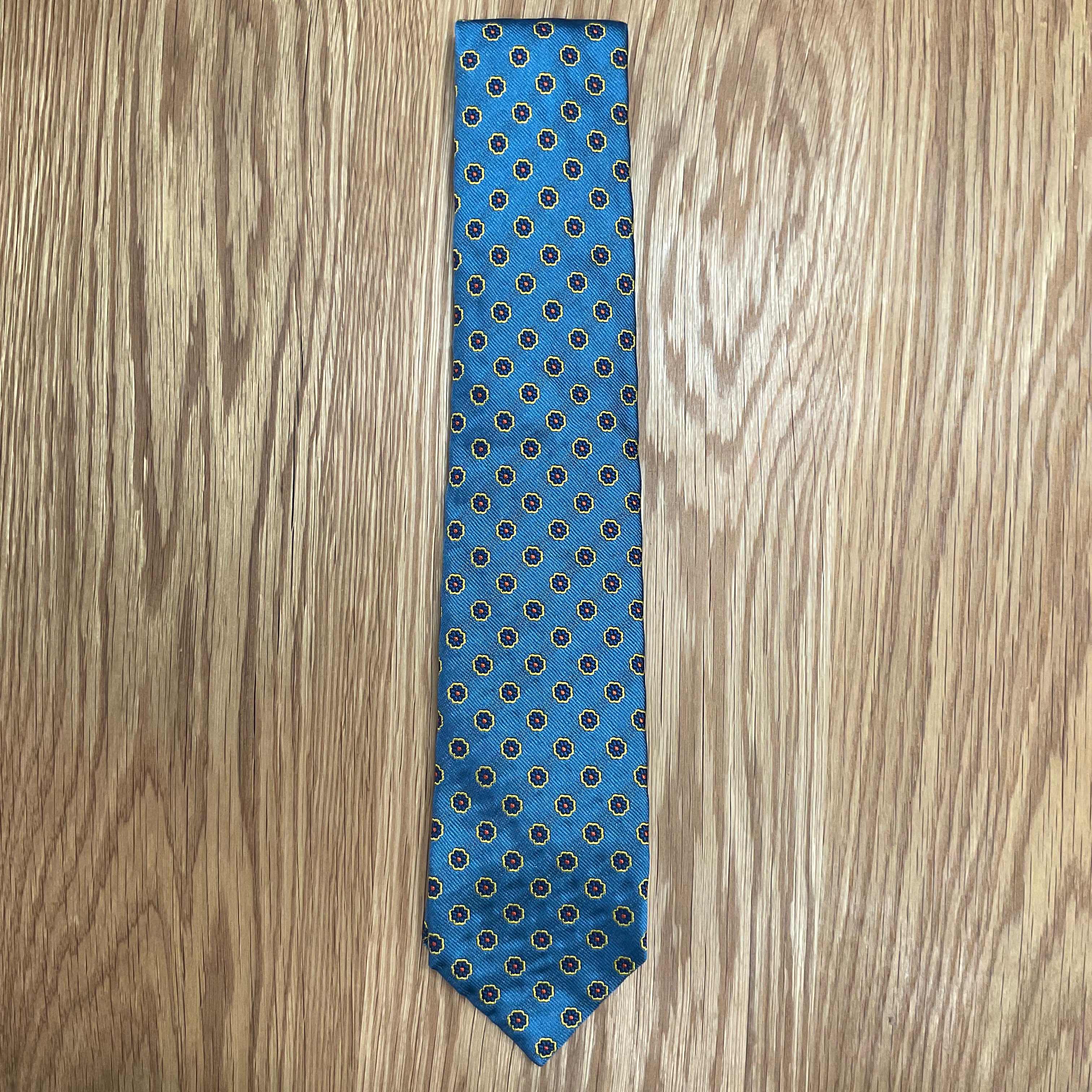 Light Blue Floral Silk Tie Q. Contrary