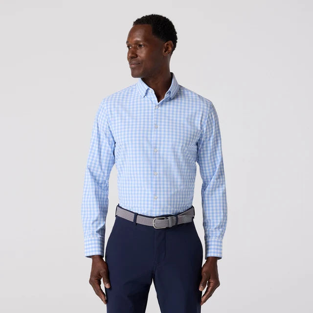 Mizzen + Main Gingham Blue Dress Shirt