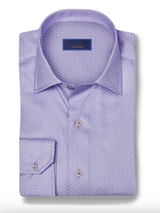 Lilac Geometric Floral Print Shirt | David Donahue