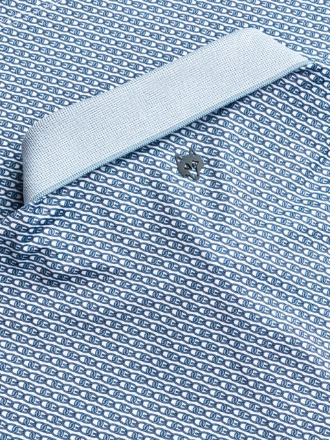 Link Short Sleeve Polo Arctic Greyson Clothiers Back Collar Detail