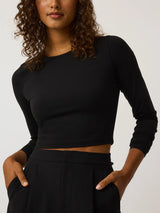 Venus Long Sleeve Crop Top - Shepherd | Greyson Clothiers
