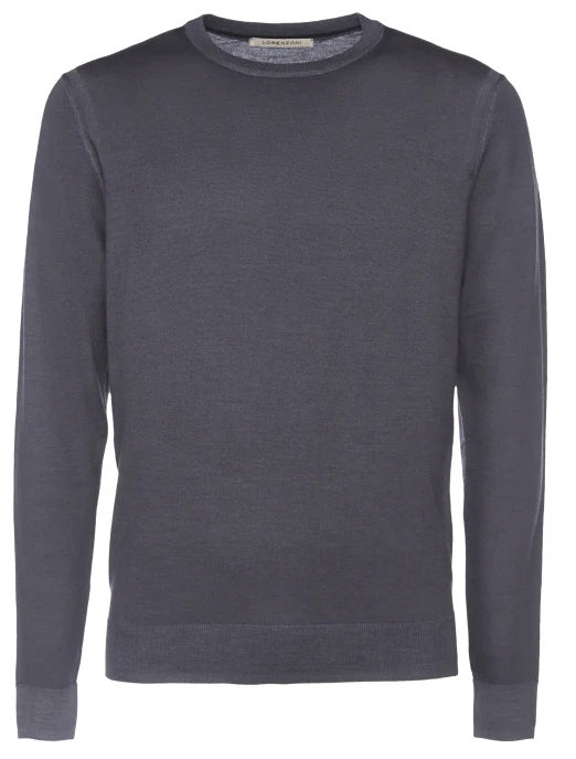 Grey Crew Neck Sweater | Lorenzoni - Q. Contrary