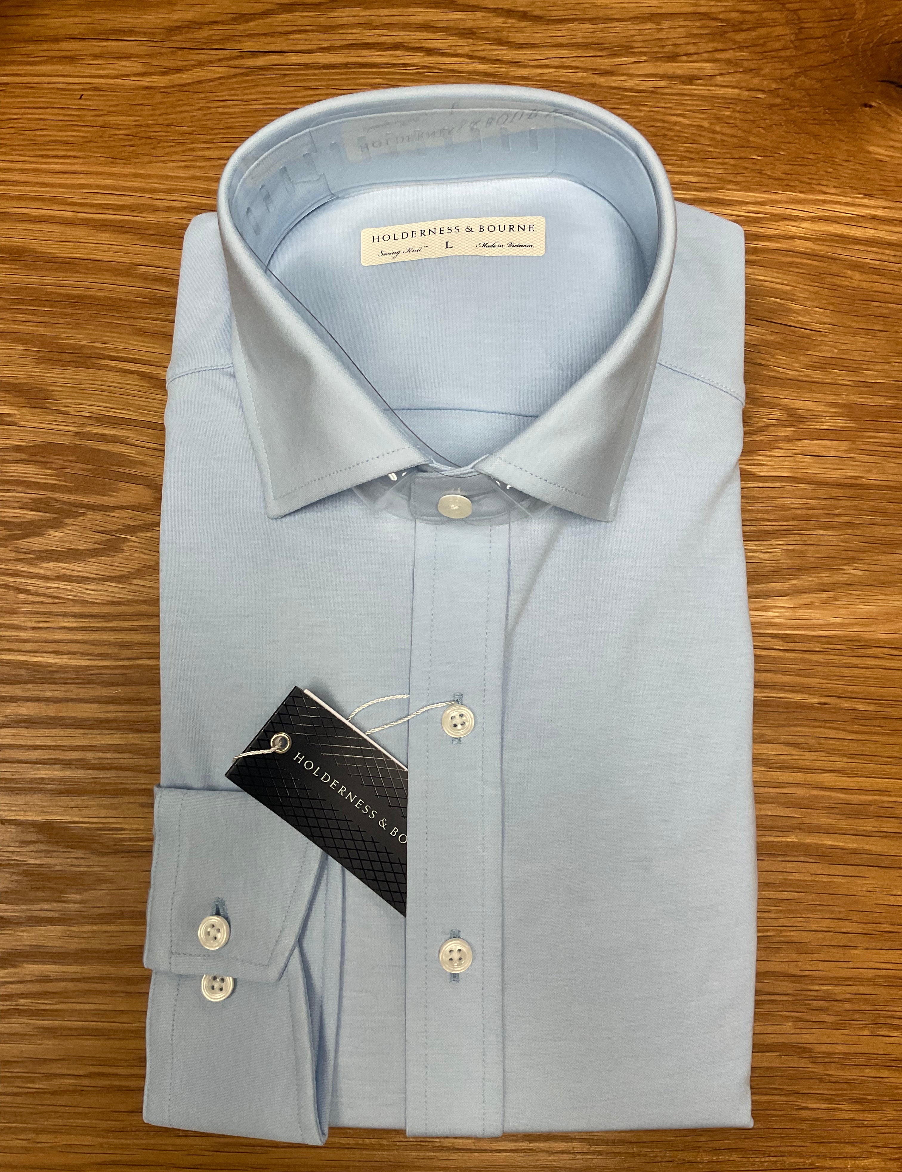 The Cullinane Dress Shirt - Heathered Vista Blue | Holderness & Bourne