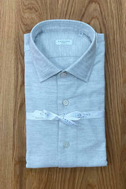 lt Grey Cotton Sannino Napoli Shirtmaker Men's Shirt