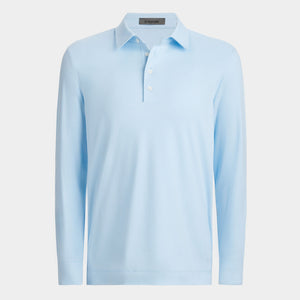 Luxe Cotton Blend Long Sleeve Polo - Baja