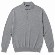 Merino Wool Polo Shirt Grey Heather Paul & Shark 
