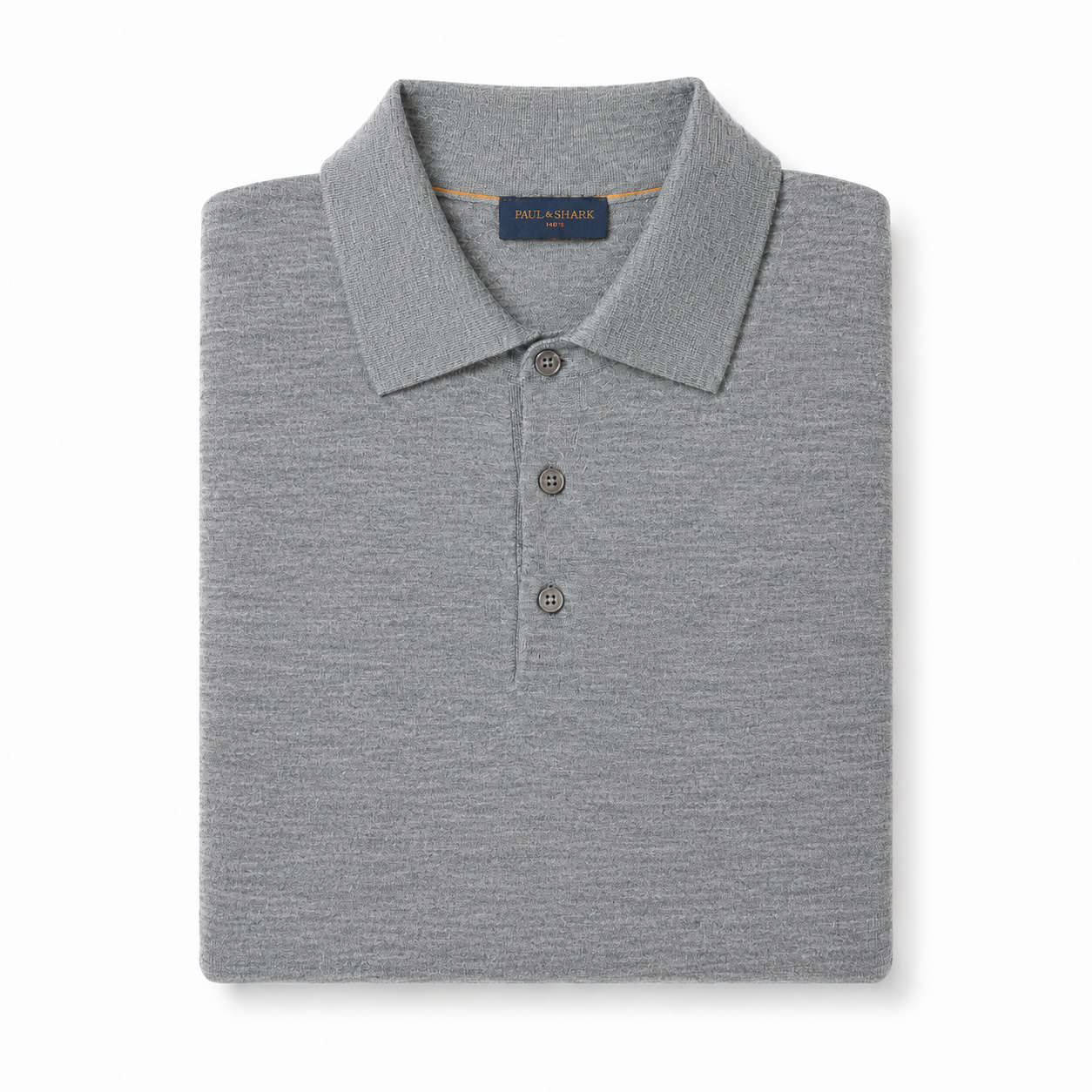 Merino Wool Polo Shirt Grey Heather Paul & Shark 