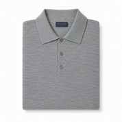 Merino Wool Polo Shirt Grey Heather Paul & Shark 