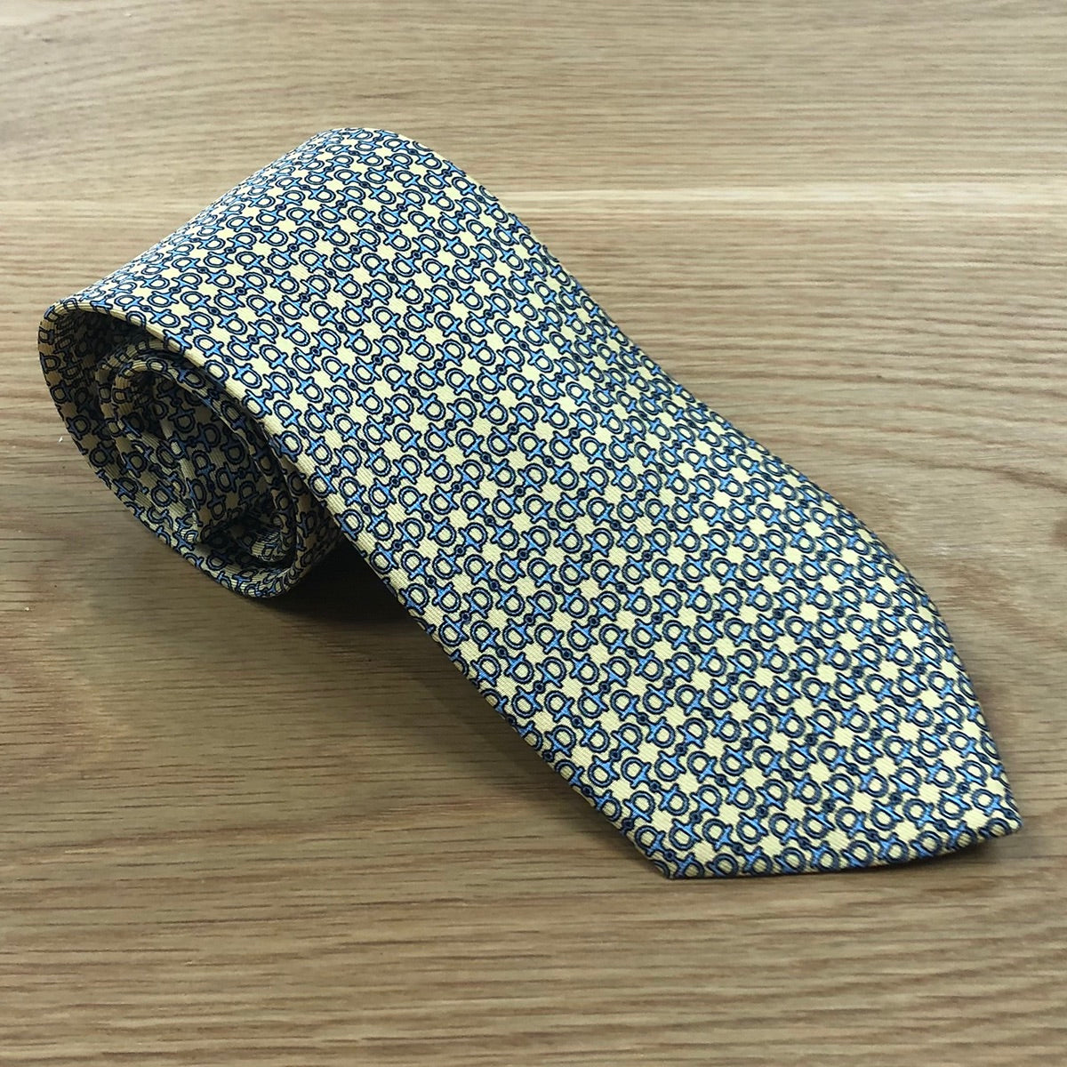 Micro Print Silk Tie Yellow