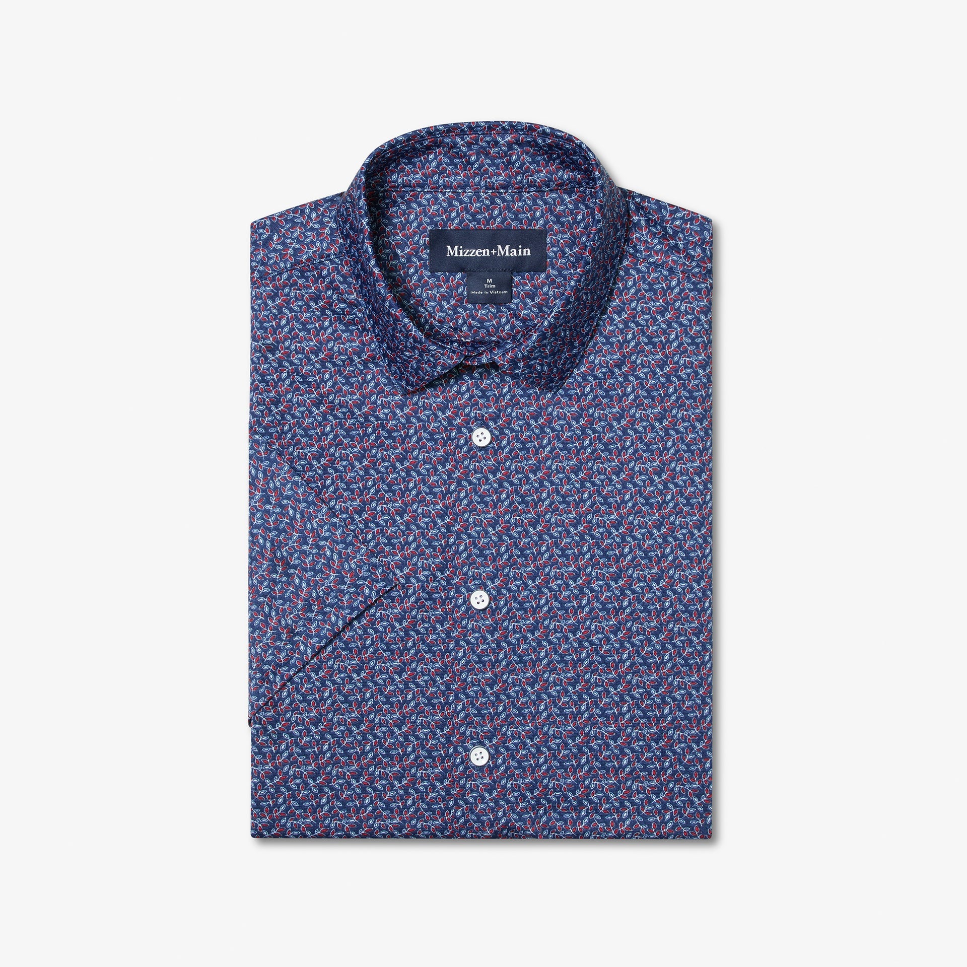 Midnight Navy Variegated Leaf Halyard Short Sleeve Mizzen+Main